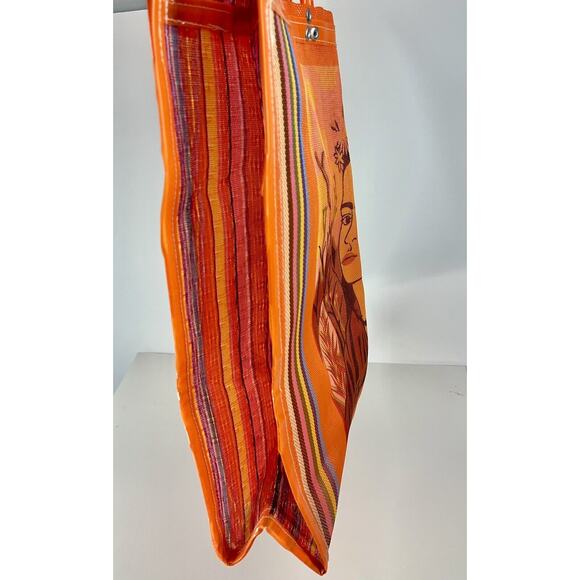 Frida Kahlo Large Mesh Tote Mexican Market Beach Shoulder Bag Jelly Straps - Picture 6 of 8